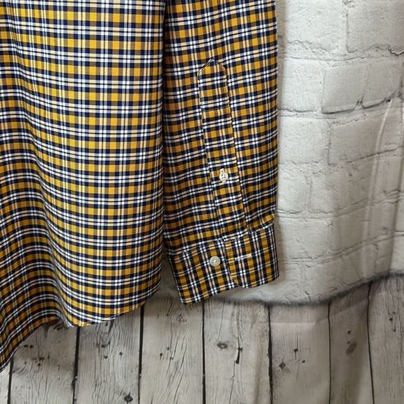 Brooks Brothers Original Polo Shirt Non Iron Supima Cotton size L Blue Yellow - Picture 5 of 10